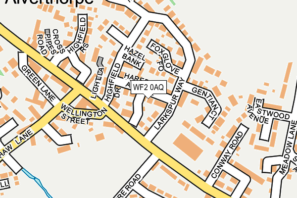 WF2 0AQ map - OS OpenMap – Local (Ordnance Survey)