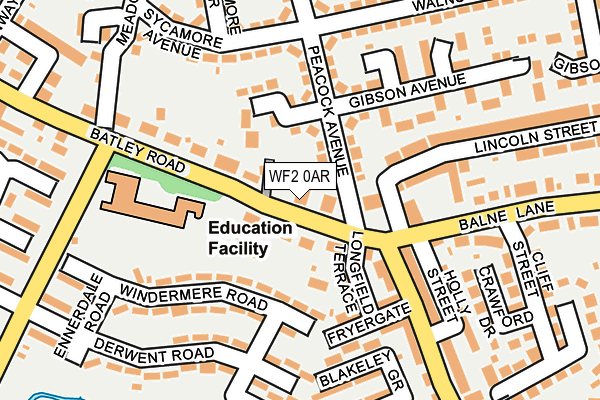 WF2 0AR map - OS OpenMap – Local (Ordnance Survey)