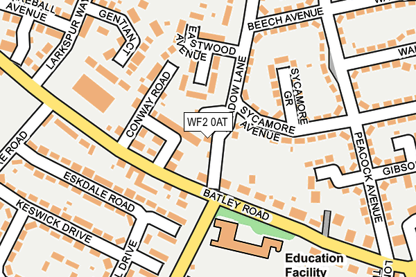 WF2 0AT map - OS OpenMap – Local (Ordnance Survey)