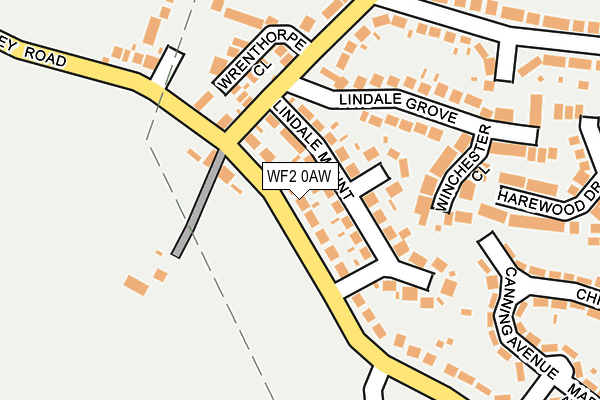 WF2 0AW map - OS OpenMap – Local (Ordnance Survey)