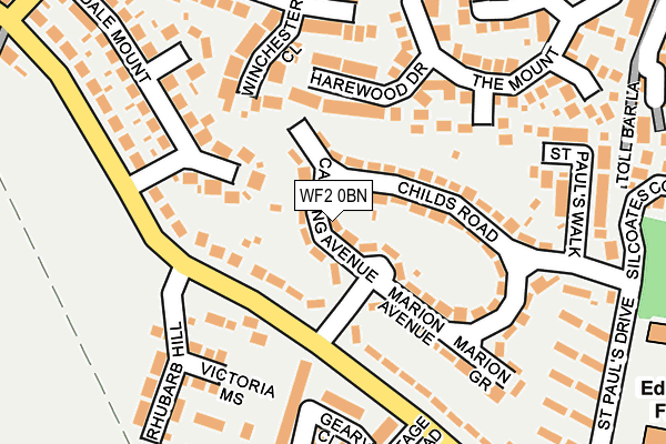 WF2 0BN map - OS OpenMap – Local (Ordnance Survey)