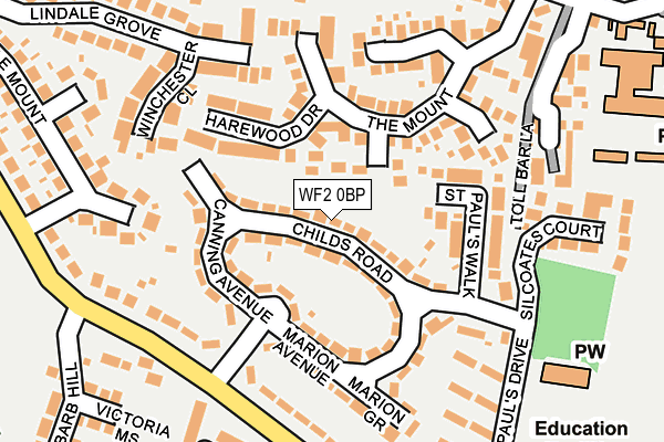 WF2 0BP map - OS OpenMap – Local (Ordnance Survey)