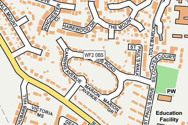 WF2 0BS map - OS OpenMap – Local (Ordnance Survey)