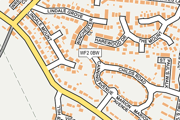 WF2 0BW map - OS OpenMap – Local (Ordnance Survey)