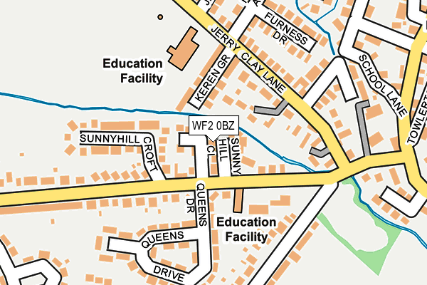 WF2 0BZ map - OS OpenMap – Local (Ordnance Survey)