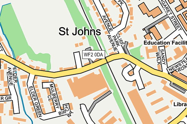 WF2 0DA map - OS OpenMap – Local (Ordnance Survey)
