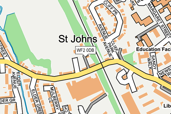 WF2 0DB map - OS OpenMap – Local (Ordnance Survey)