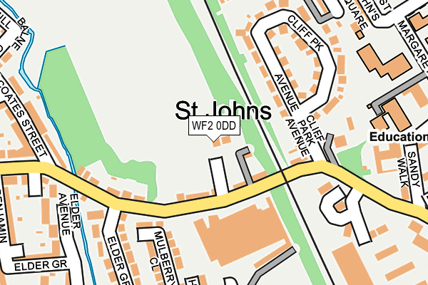 WF2 0DD map - OS OpenMap – Local (Ordnance Survey)