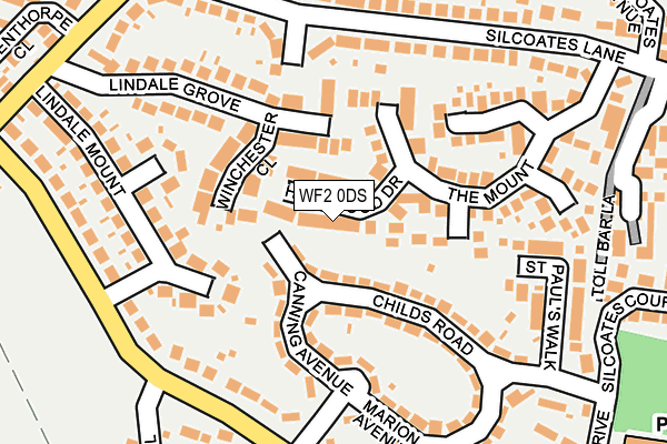 WF2 0DS map - OS OpenMap – Local (Ordnance Survey)