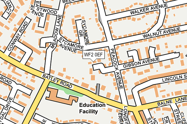 WF2 0EF map - OS OpenMap – Local (Ordnance Survey)