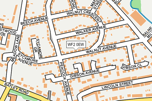 WF2 0EW map - OS OpenMap – Local (Ordnance Survey)