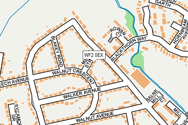WF2 0EX map - OS OpenMap – Local (Ordnance Survey)