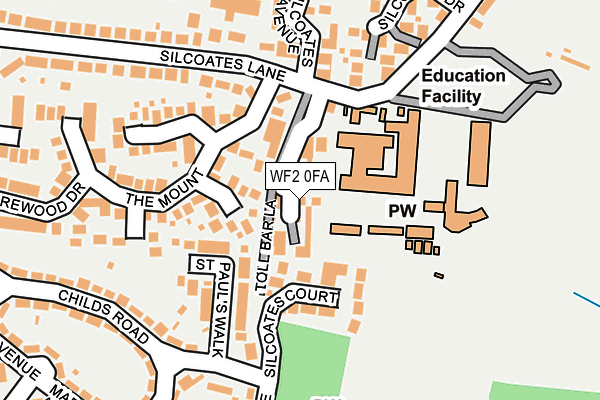 WF2 0FA map - OS OpenMap – Local (Ordnance Survey)