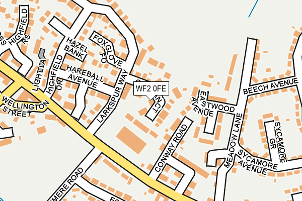 WF2 0FE map - OS OpenMap – Local (Ordnance Survey)