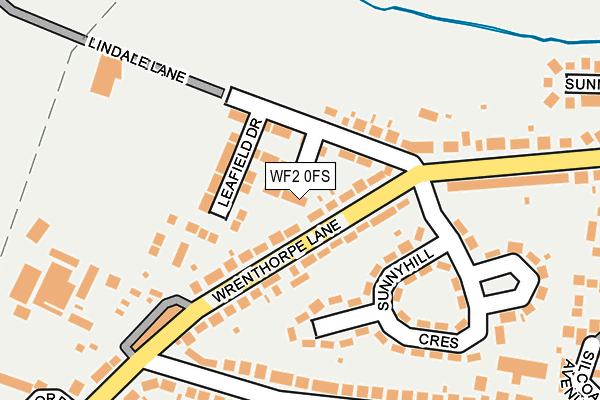 WF2 0FS map - OS OpenMap – Local (Ordnance Survey)