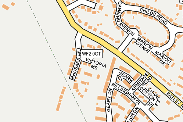 WF2 0GT map - OS OpenMap – Local (Ordnance Survey)