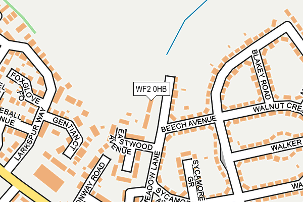 WF2 0HB map - OS OpenMap – Local (Ordnance Survey)