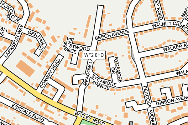 WF2 0HD map - OS OpenMap – Local (Ordnance Survey)