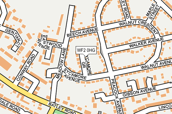 WF2 0HG map - OS OpenMap – Local (Ordnance Survey)