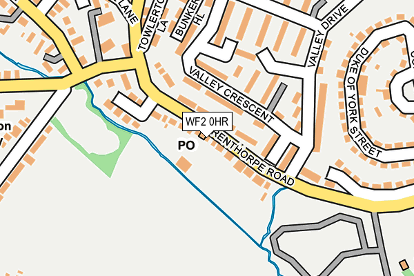 WF2 0HR map - OS OpenMap – Local (Ordnance Survey)