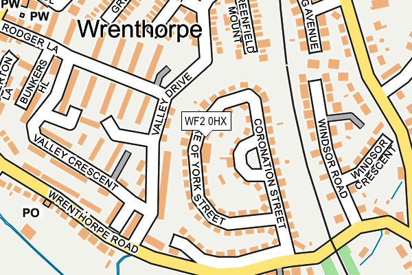 WF2 0HX map - OS OpenMap – Local (Ordnance Survey)