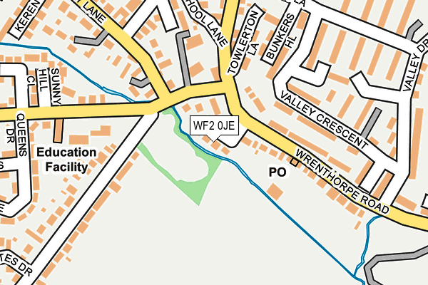 WF2 0JE map - OS OpenMap – Local (Ordnance Survey)