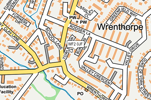 WF2 0JF map - OS OpenMap – Local (Ordnance Survey)