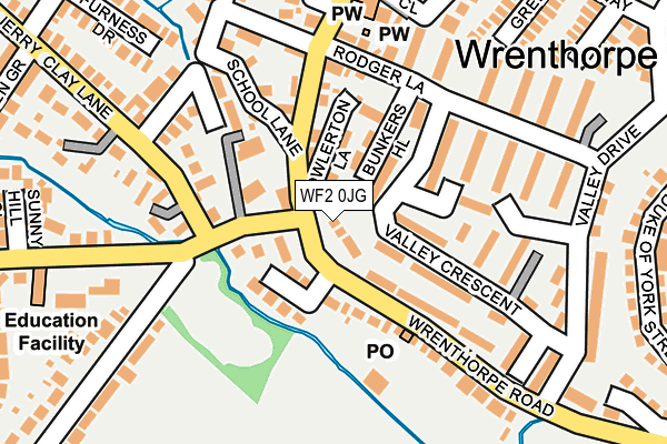 WF2 0JG map - OS OpenMap – Local (Ordnance Survey)