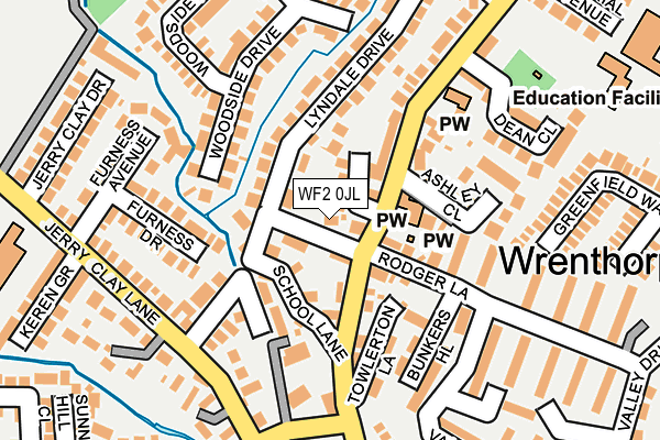 WF2 0JL map - OS OpenMap – Local (Ordnance Survey)