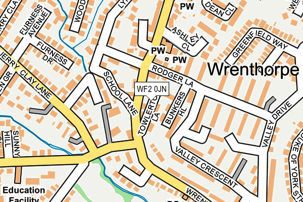 WF2 0JN map - OS OpenMap – Local (Ordnance Survey)