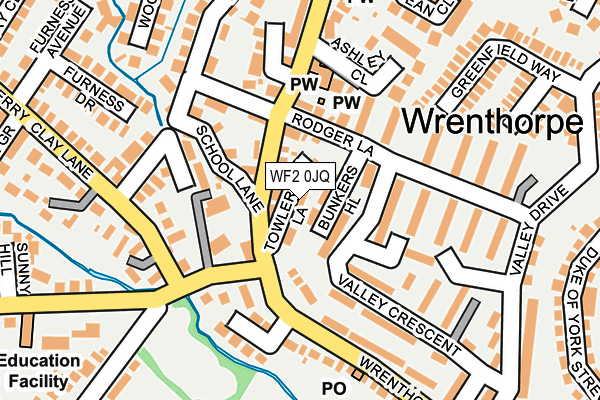 WF2 0JQ map - OS OpenMap – Local (Ordnance Survey)