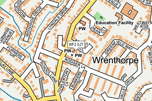 WF2 0JT map - OS OpenMap – Local (Ordnance Survey)