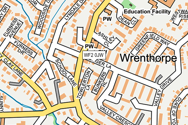 WF2 0JW map - OS OpenMap – Local (Ordnance Survey)