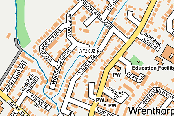 WF2 0JZ map - OS OpenMap – Local (Ordnance Survey)