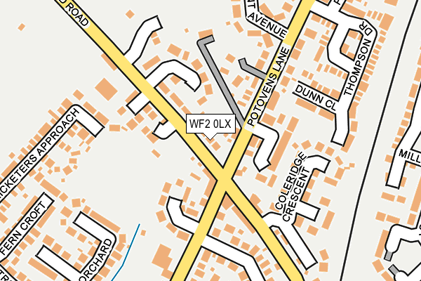 WF2 0LX map - OS OpenMap – Local (Ordnance Survey)