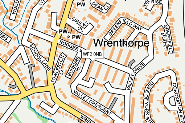 WF2 0NB map - OS OpenMap – Local (Ordnance Survey)