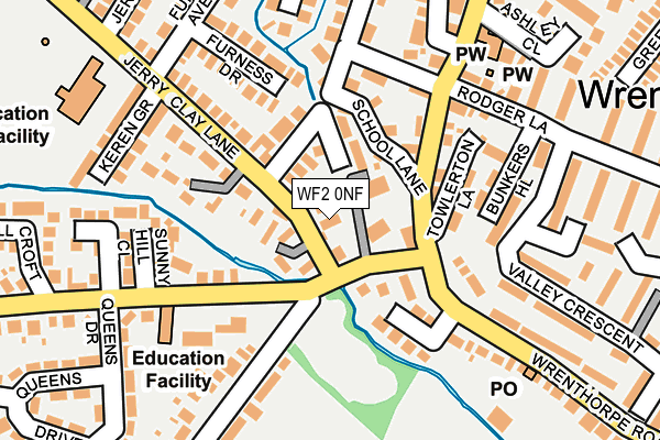 WF2 0NF map - OS OpenMap – Local (Ordnance Survey)