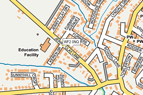 WF2 0NQ map - OS OpenMap – Local (Ordnance Survey)