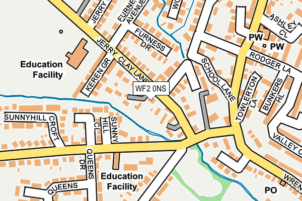 WF2 0NS map - OS OpenMap – Local (Ordnance Survey)