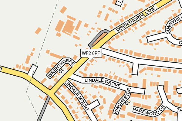 WF2 0PF map - OS OpenMap – Local (Ordnance Survey)