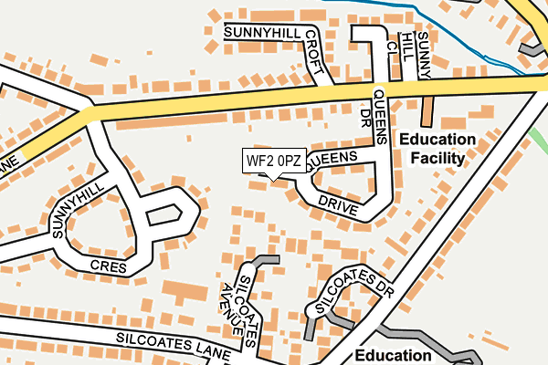 WF2 0PZ map - OS OpenMap – Local (Ordnance Survey)