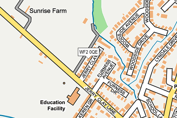 WF2 0QE map - OS OpenMap – Local (Ordnance Survey)