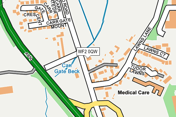 WF2 0QW map - OS OpenMap – Local (Ordnance Survey)