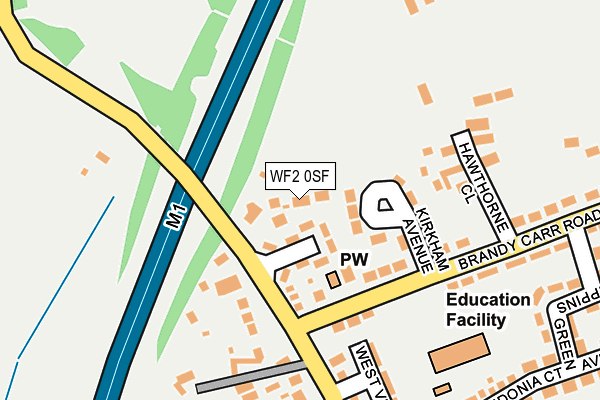 WF2 0SF map - OS OpenMap – Local (Ordnance Survey)