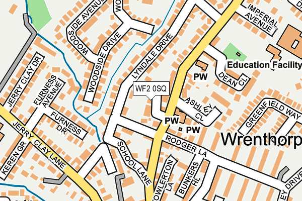 WF2 0SQ map - OS OpenMap – Local (Ordnance Survey)