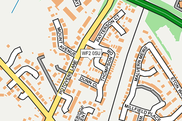 WF2 0SU map - OS OpenMap – Local (Ordnance Survey)