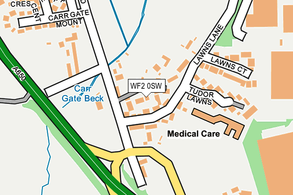 WF2 0SW map - OS OpenMap – Local (Ordnance Survey)