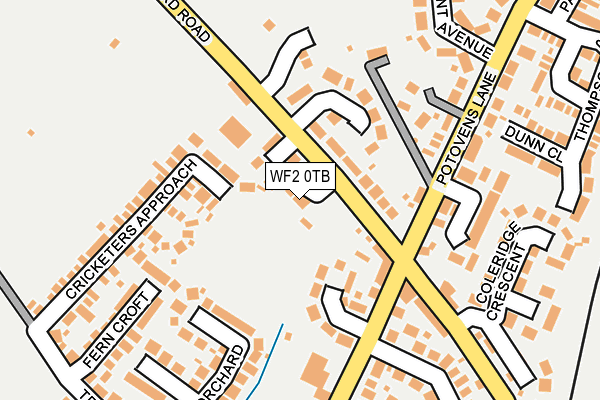 WF2 0TB map - OS OpenMap – Local (Ordnance Survey)