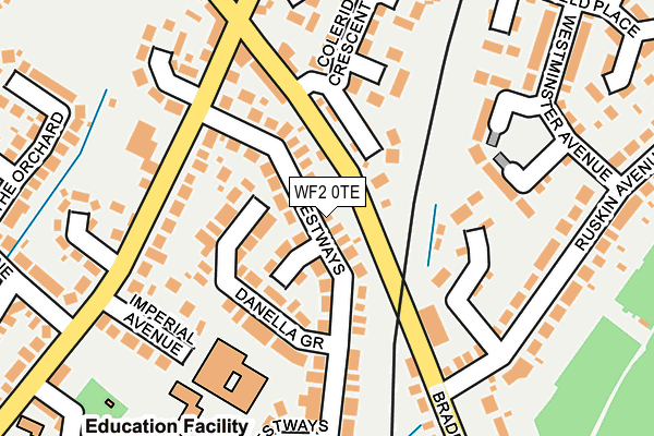 WF2 0TE map - OS OpenMap – Local (Ordnance Survey)