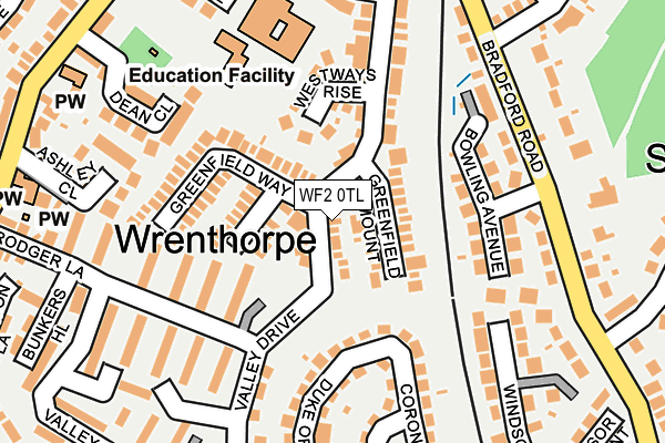 WF2 0TL map - OS OpenMap – Local (Ordnance Survey)
